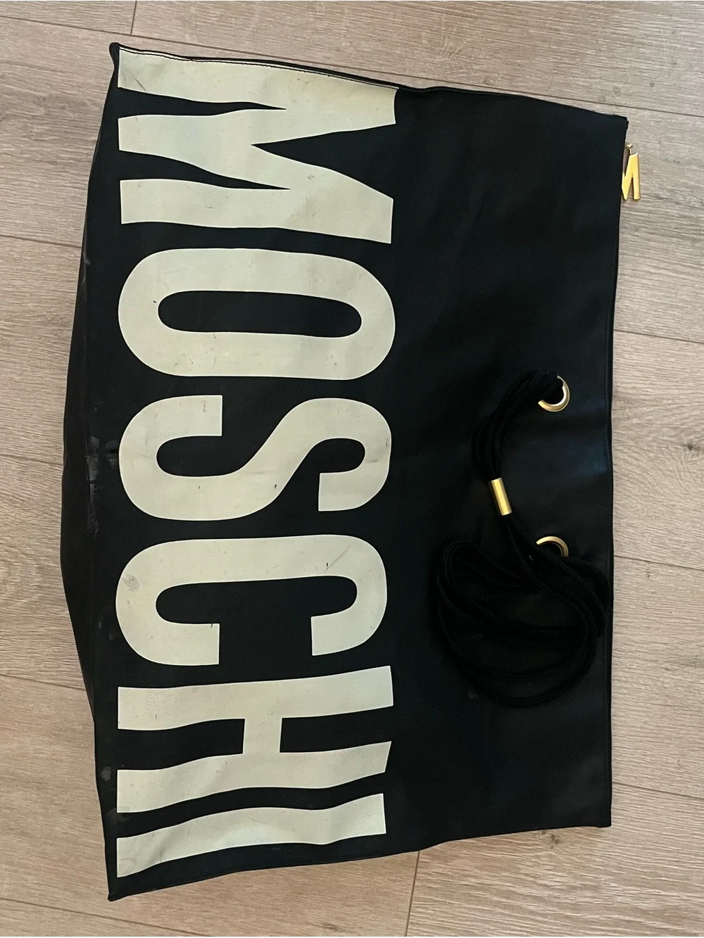 Moschino Vintage Black and White Logo Travel/Beach Bag - Picture 2 of 9